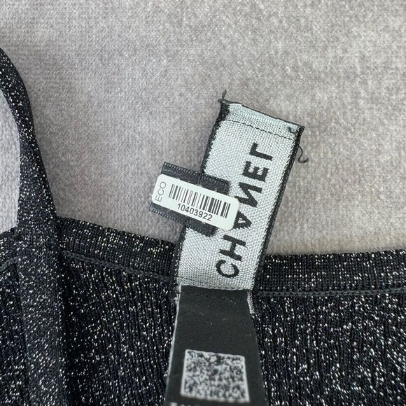 Chanel 22B Shimmering Black Tank Crop Camisole Top 40 - Picture 10 of 16